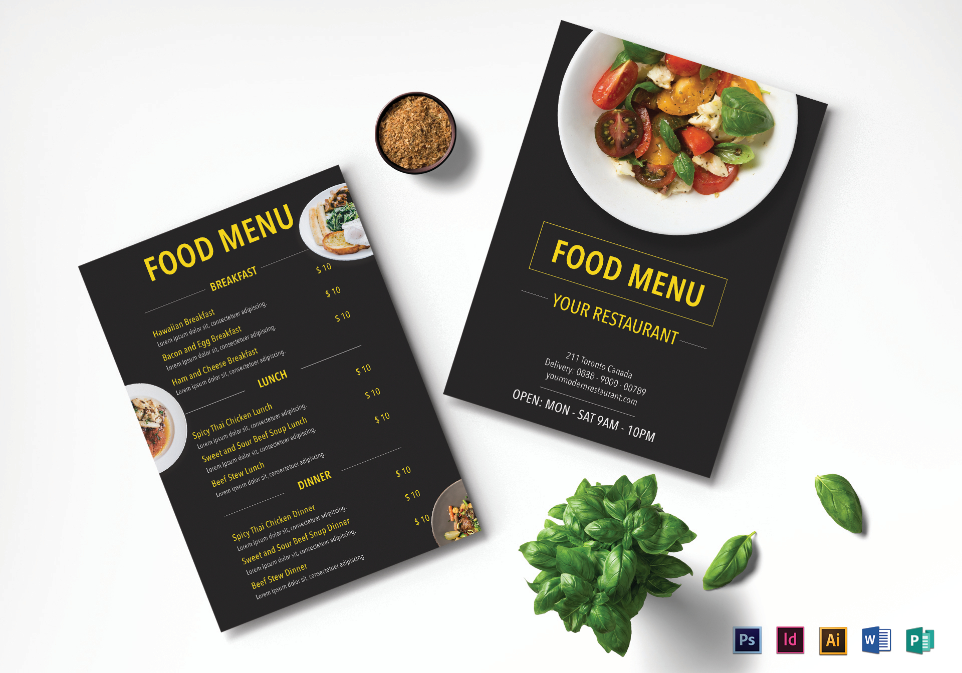 Restaurant menu design template free